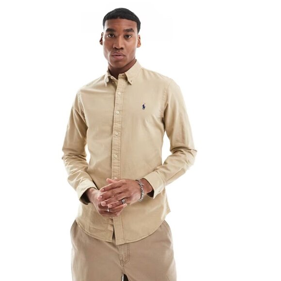 Ralph Lauren Blue Label Mens Classic Fit Button Down Shirt Size 3XB Beige SP EXC - Picture 1 of 10
